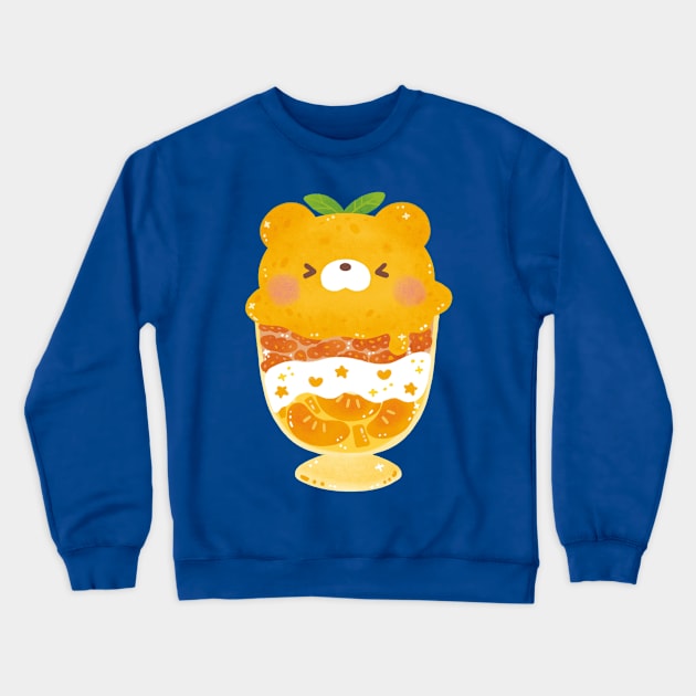 Orange Bear Parfait Crewneck Sweatshirt by Figberrytea